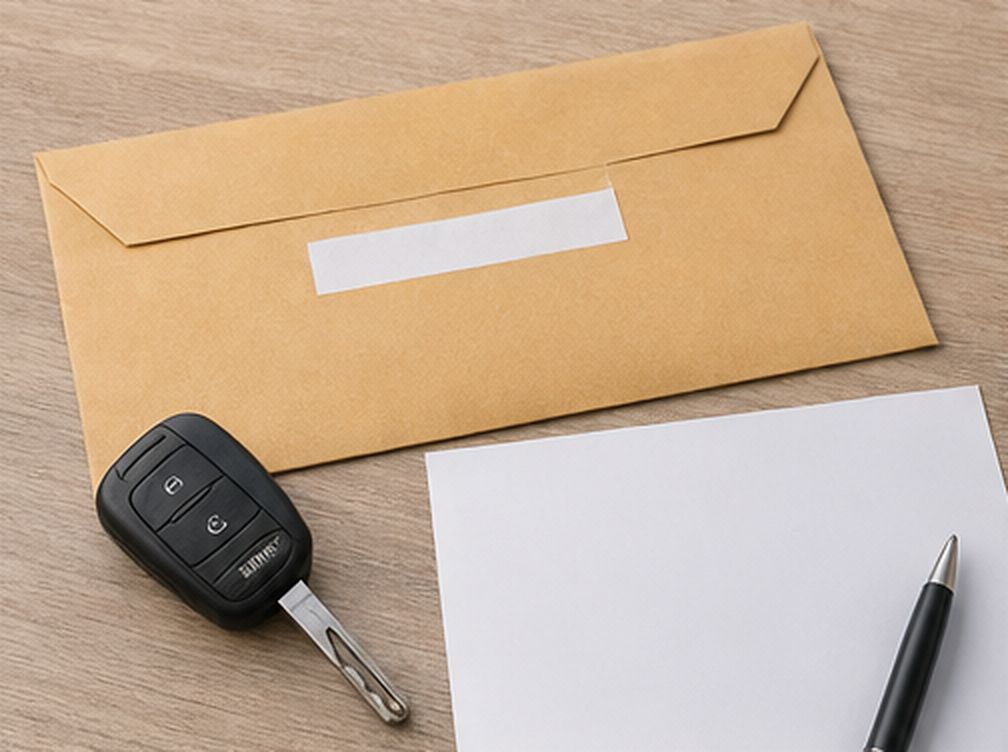 Verbale e auto parcheggiata durante il viaggio