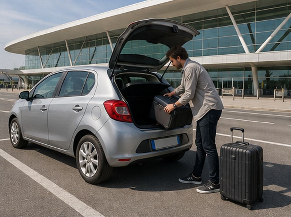 Auto in uscita dall’aeroporto Falcone Borsellino