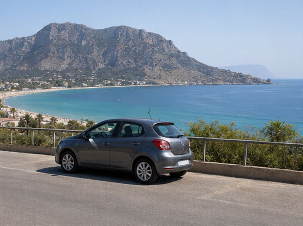 Auto sul lungomare di Mondello