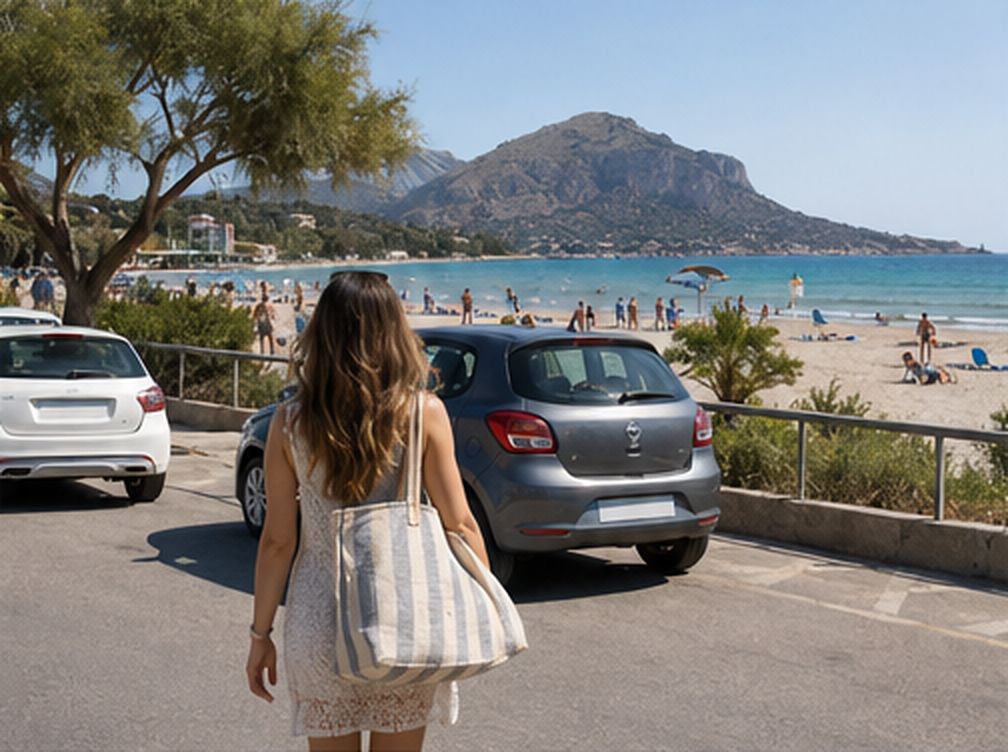Parcheggio vicino alla spiaggia di Mondello