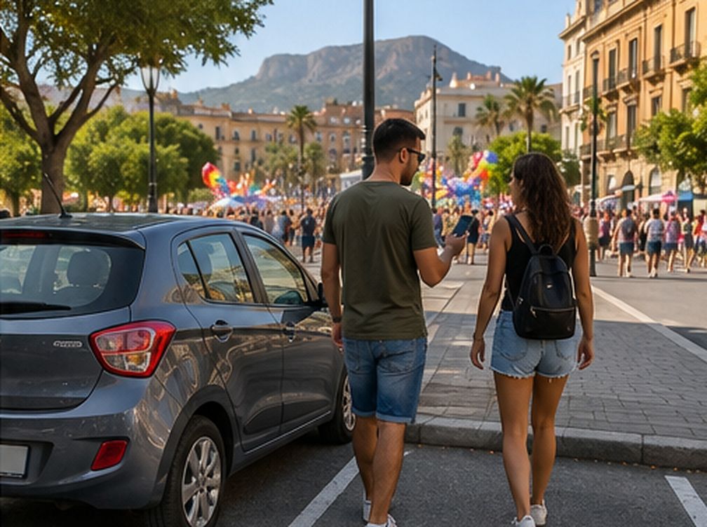 Coppia lascia l’auto fuori dal percorso di una manifestazione cittadina